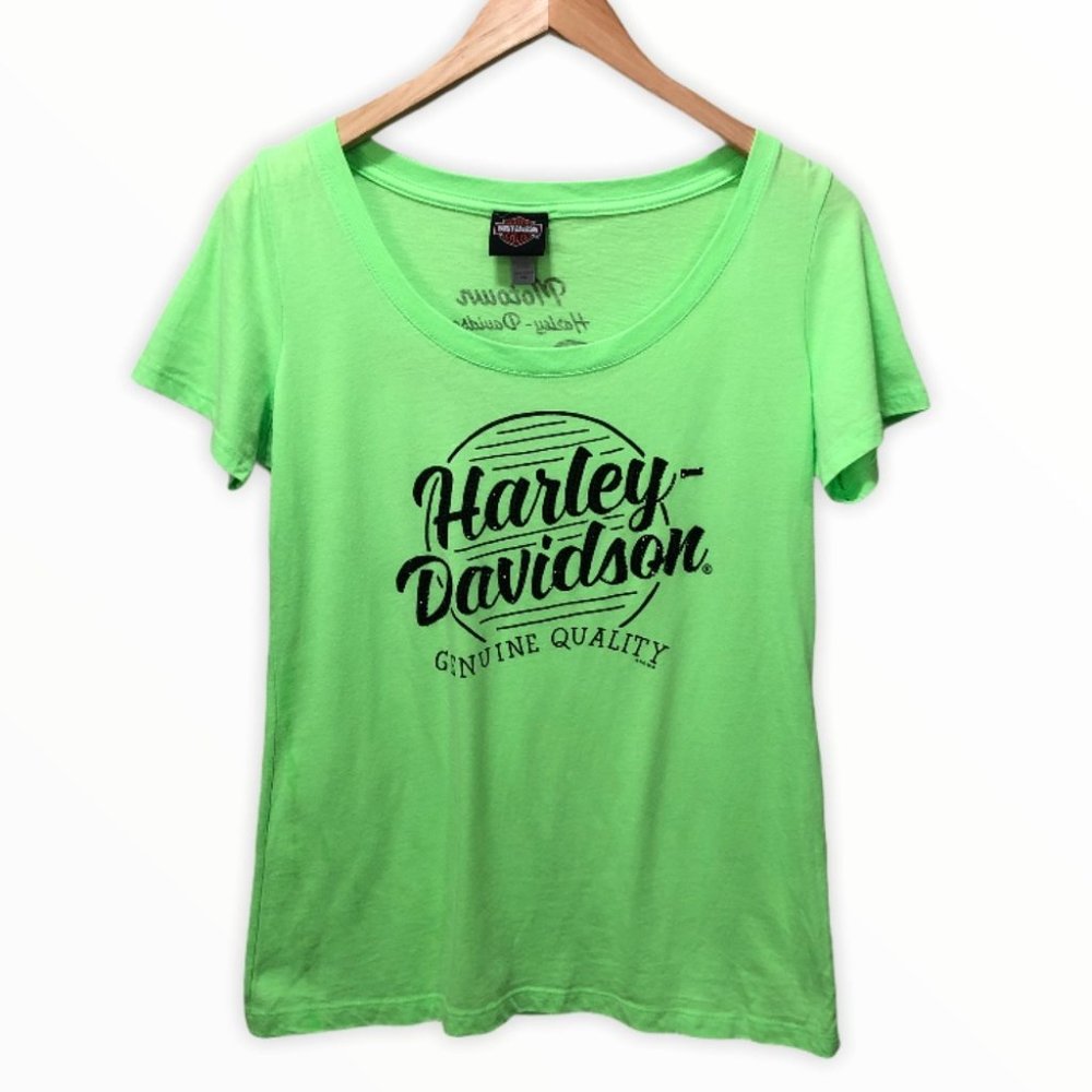 {Harley Davidson} Neon Embellished Graphic Tee